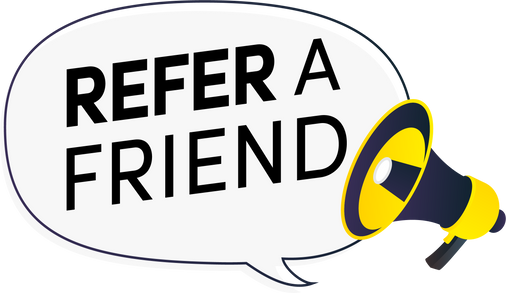 Refer a Friend Speech Bubble Megafone